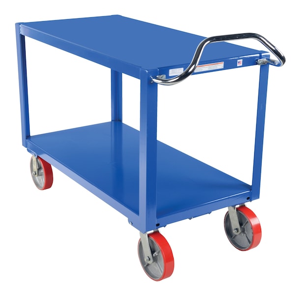 Vestil Ergo Handle Cart, Steel, 4000 lb Load Capacity, 2 Shelves, 24.5" W DH-PU2.4-2448 - main